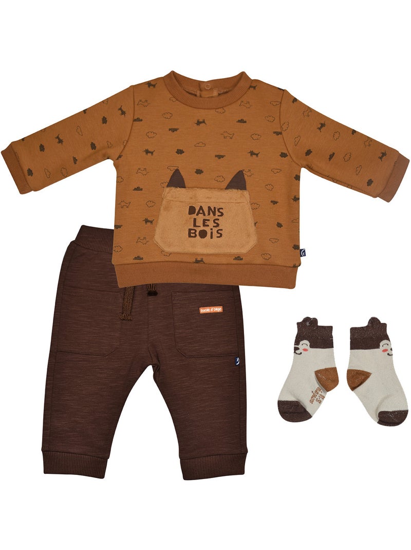 ENSEMBLE TSHIRT JOGGING CHAUSSETTES MIKE MAILLE Marron - Kiabi