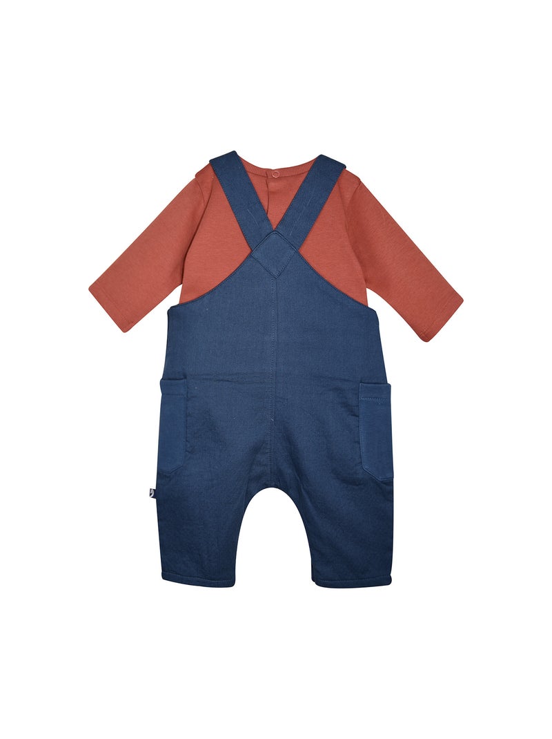 Ensemble tshirt manches longues salopette Pepito Bleu - Kiabi