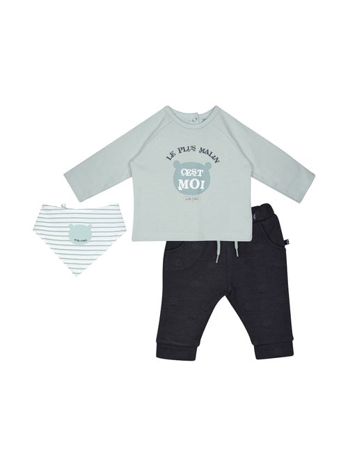 Ensemble tshirt pantalon bavoir peter molleton - Kiabi