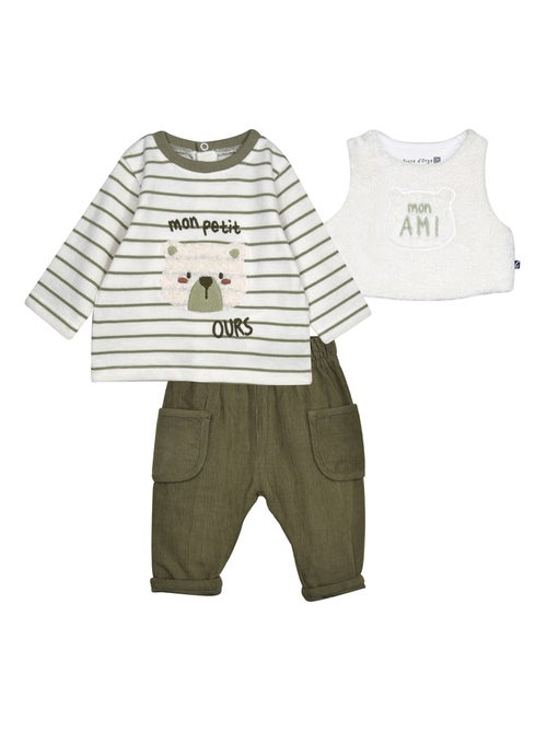 Ensemble Tshirt pantalon débardeur en maille Pio - Kiabi