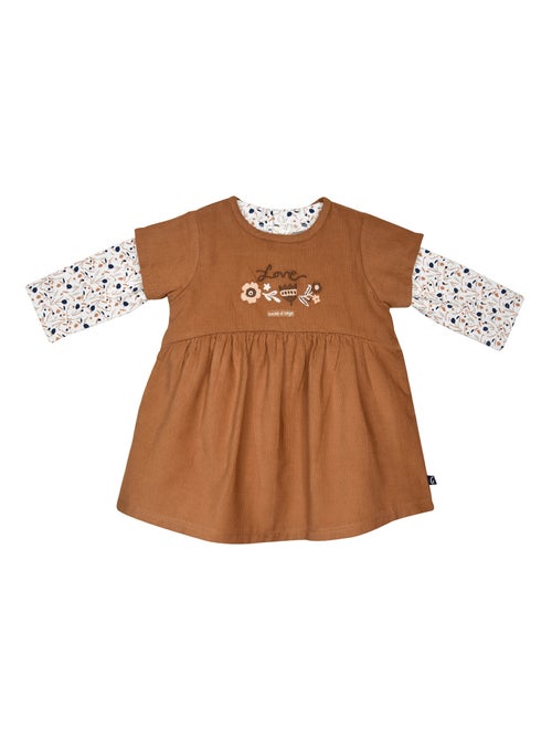 ENSEMBLE TSHIRT ROBE MARIANE VELOURS COTELE - Kiabi