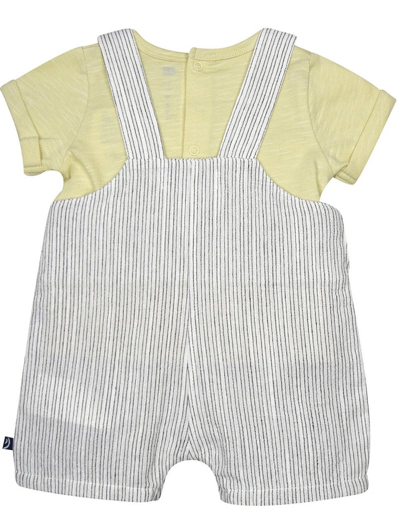 Ensemble tshirt salopette courte romario Blanc - Kiabi