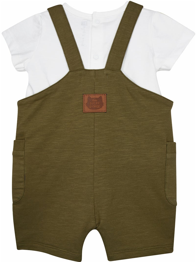 Ensemble tshirt salopette courte Rosin Vert - Kiabi
