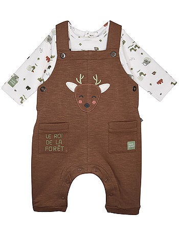 Ensemble Tshirt salopette longue en maille Pierre