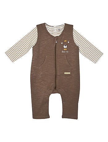 Ensemble tshirt salopette paulhenry maille ouverture integrale