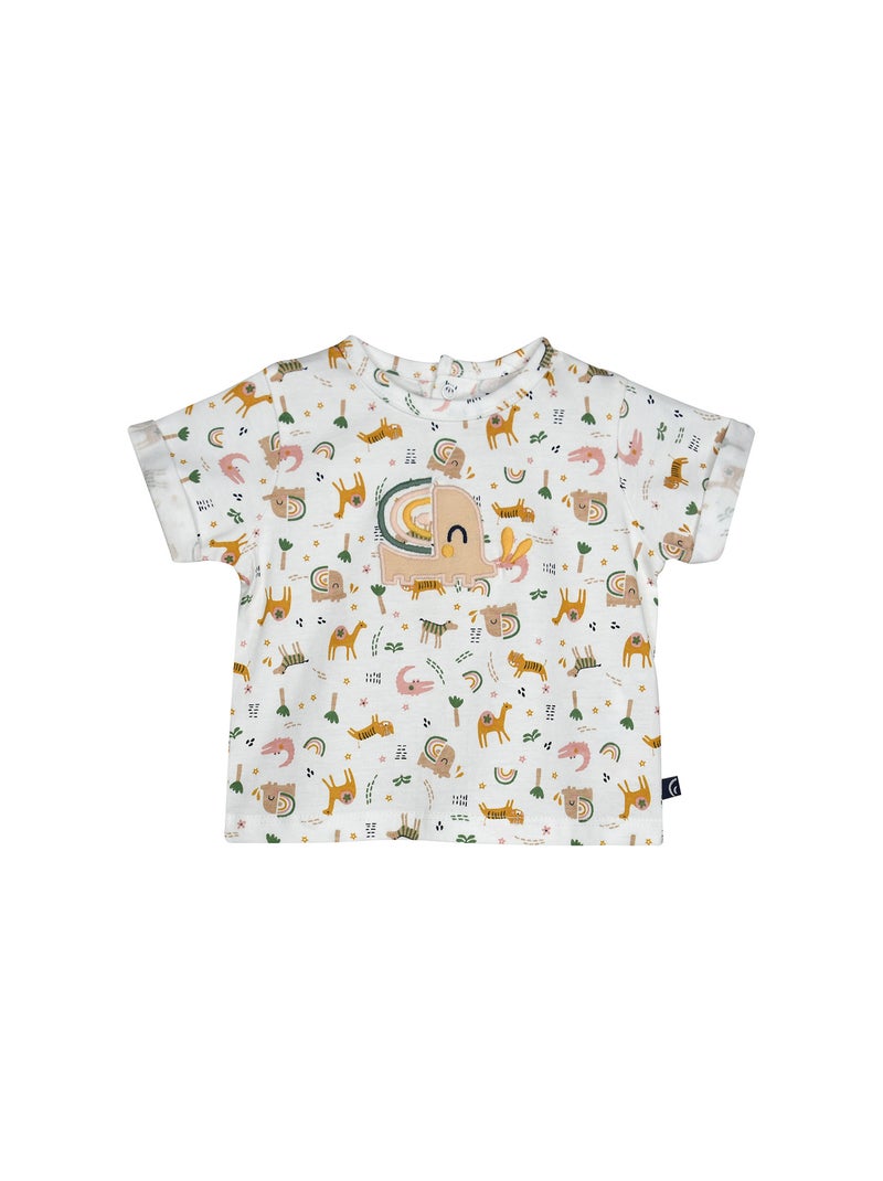 Ensemble Tshirt Short et bavoir Leni Blanc - Kiabi