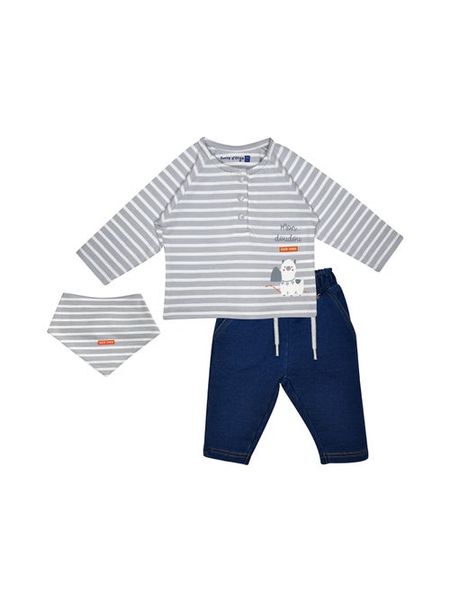 Ensemble tshrt pantalon bavoir pierry maille - Kiabi