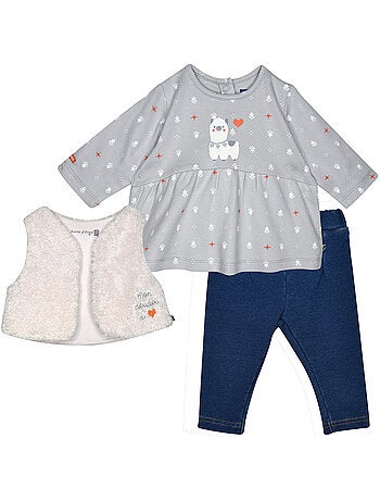 Ensemble tunic jegging gilet ss mches phie maille