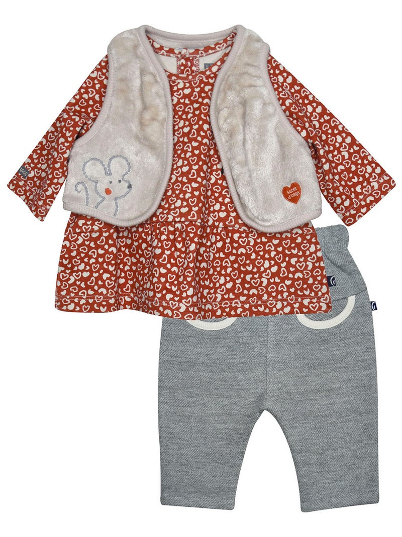 Ensemble tunique gilet sansa manches pantalon Petra Orange - Kiabi