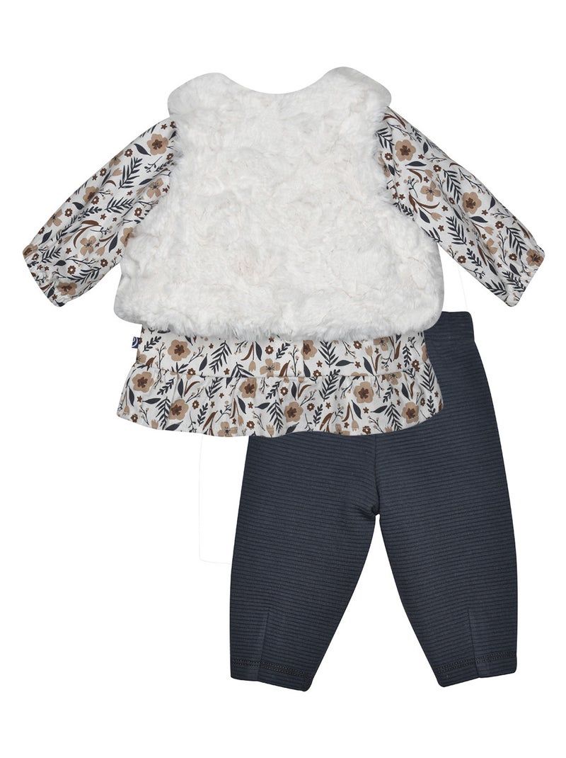 Ensemble tunique legging gilet sans manches Perle Blanc - Kiabi