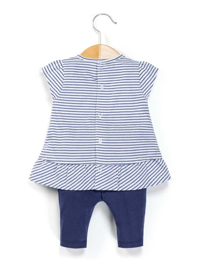 Ensemble tunique + leggings - Terre de Marins Blanc Bleu - Kiabi