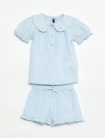 Ensemble tunique + short + bandeau en vichy