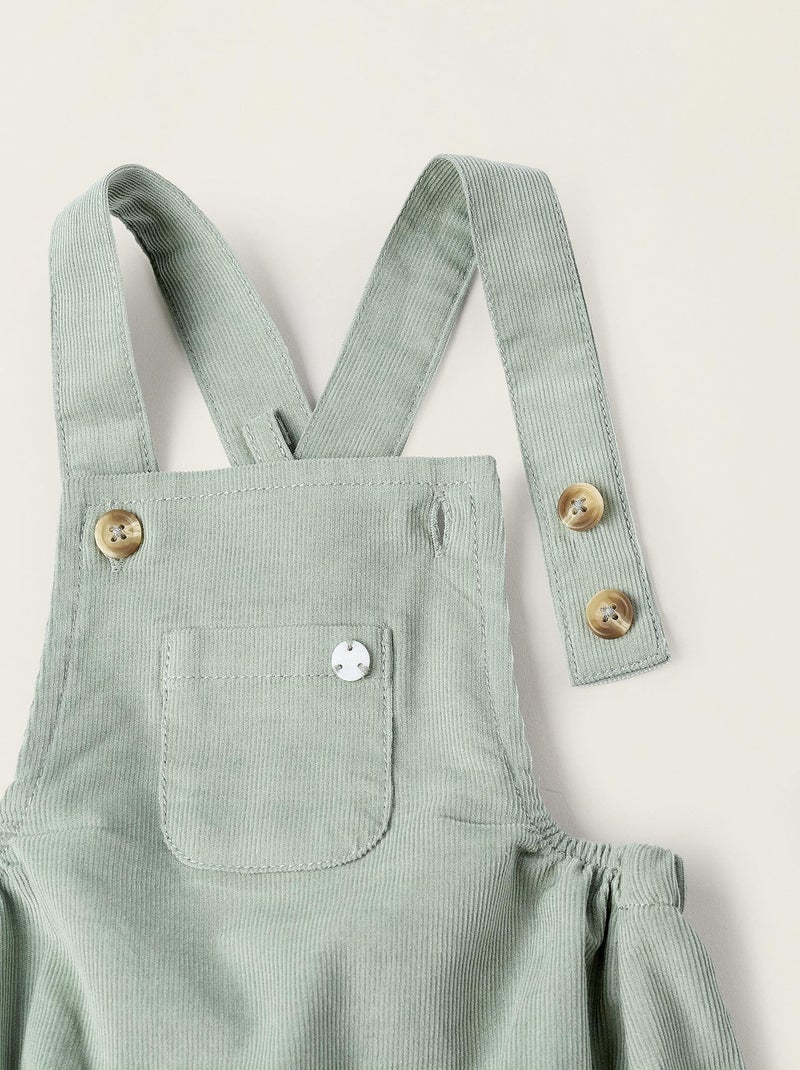 Ensemble velours côtelé, bretelles réglables NOVEAUX NATURE Vert clair - Kiabi