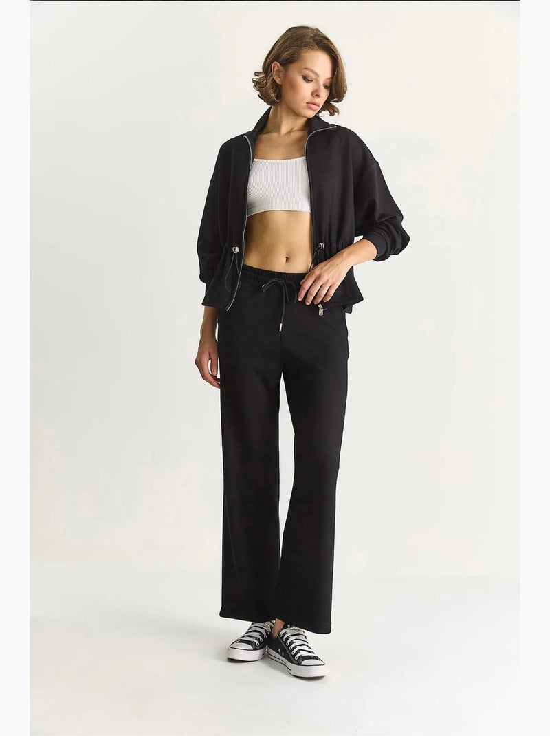 Ensemble veste ajustée à manches longues et pantalon évasé lucci Noir - Kiabi