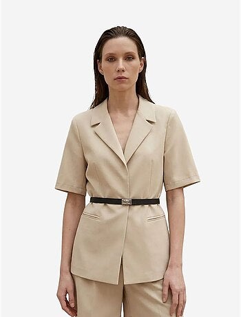 Ensemble veste courte et pantalon large ceinturé my fashion