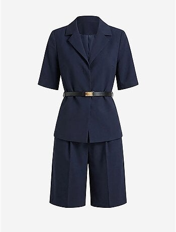 Ensemble veste courte et pantalon large ceinturé my fashion