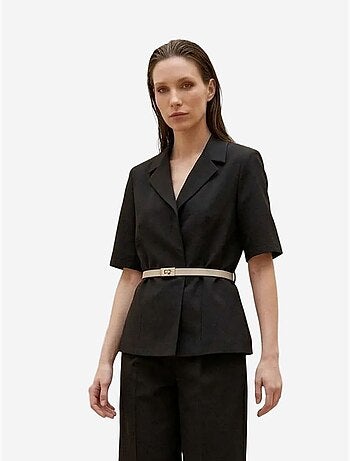 Ensemble veste courte et pantalon large ceinturé my fashion