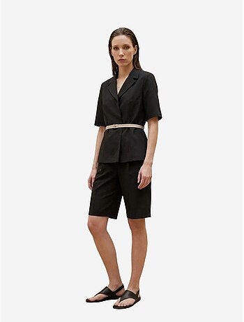 Ensemble veste courte et pantalon large ceinturé my fashion