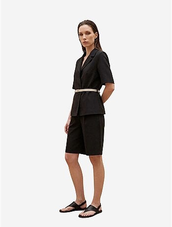 Ensemble veste courte et pantalon large ceinturé my fashion