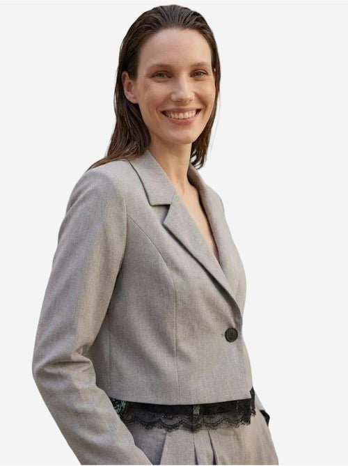 Ensemble veste courte et pantalon large my fashion - Kiabi Ensemble veste courte et pantalon large my fashion - Kiabi