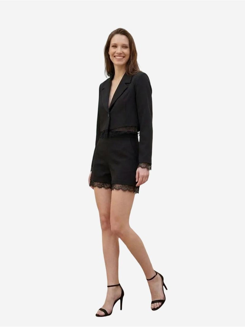 Ensemble veste courte et pantalon large my fashion Noir - Kiabi