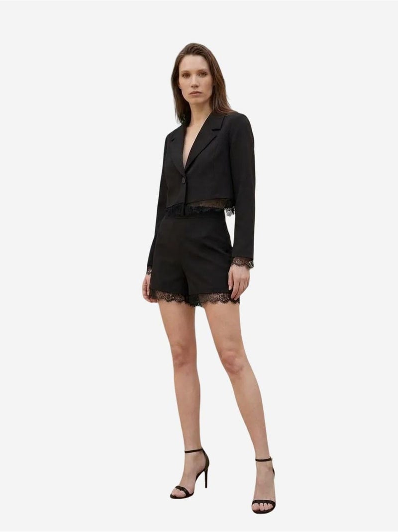 Ensemble veste courte et pantalon large my fashion Noir - Kiabi