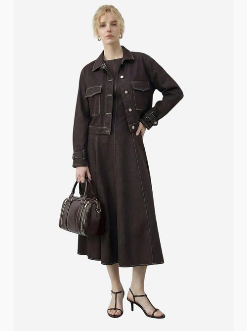 Ensemble veste en denim et pantalon large lucci - Kiabi Ensemble veste en denim et pantalon large lucci - Kiabi