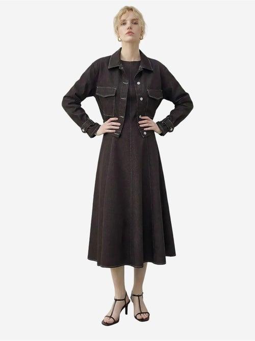 Ensemble veste en denim et pantalon large lucci - Kiabi Ensemble veste en denim et pantalon large lucci - Kiabi