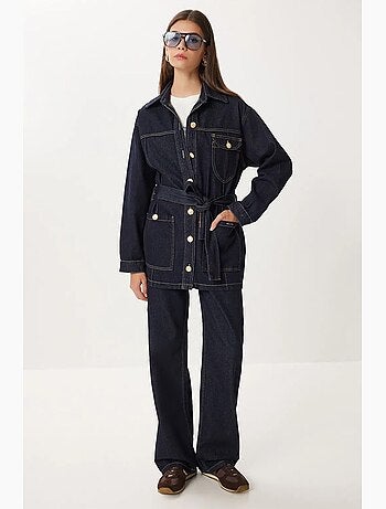 Ensemble veste en jean et pantalon large istanbul