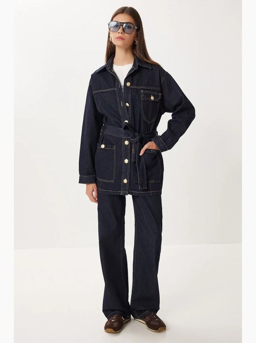 Ensemble veste en jean et pantalon large istanbul - Kiabi Ensemble veste en jean et pantalon large istanbul - Kiabi