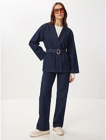 Ensemble veste et pantalon large en gabardine de coton istanbul