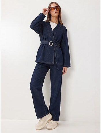 Ensemble veste et pantalon large en gabardine de coton istanbul