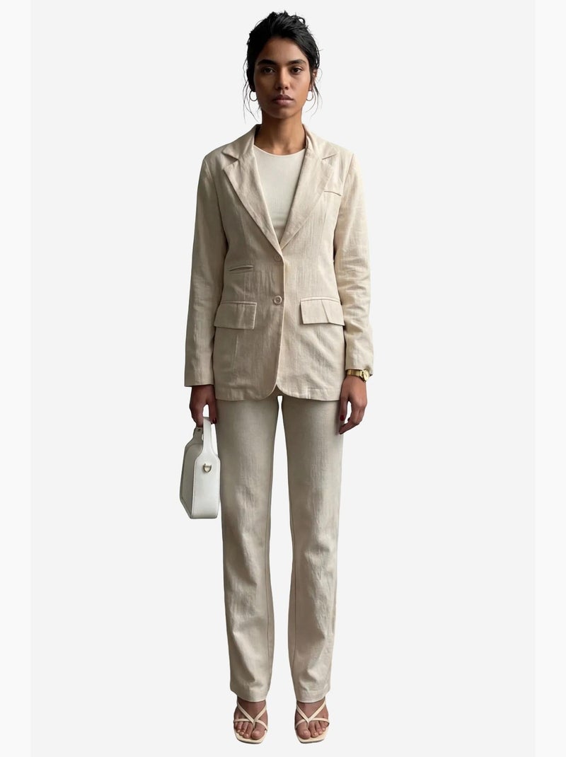 Ensemble veste pantalon à manches longues my fashion Beige argile - Kiabi