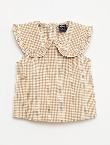 Ensemble vichy 2 pièces blouse + pantalon