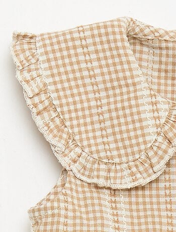 Ensemble vichy 2 pièces blouse + pantalon