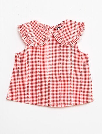 Ensemble vichy 2 pièces blouse + pantalon