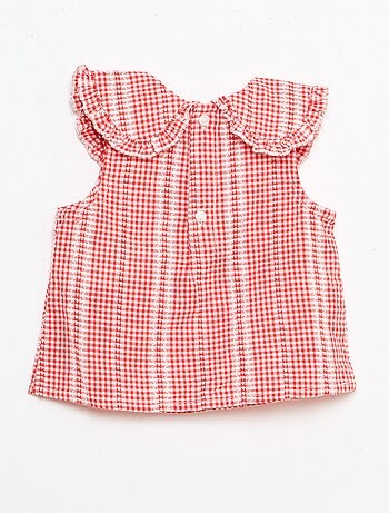 Ensemble vichy 2 pièces blouse + pantalon