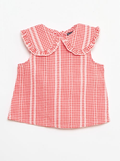 Ensemble vichy 2 pièces blouse + pantalon - Kiabi