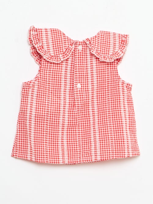 Ensemble vichy 2 pièces blouse + pantalon - Kiabi