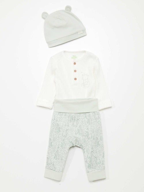 Ensemble 'Winnie l'ourson' de 'Disney' : body + pantalon + bonnet - 3 pièces - Kiabi