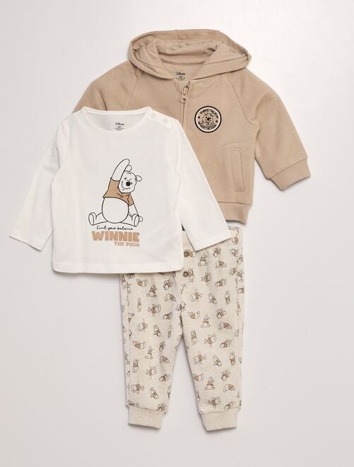 Ensemble 'Winnie' t-shirt + sweat + pantalon - 3 pièces - Kiabi