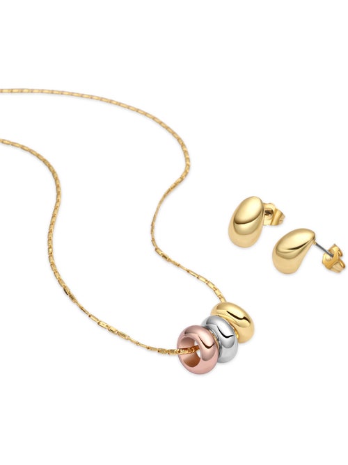 Ensembles finition rhodium, or jaune et or rose 18 carats - Khak - Kiabi