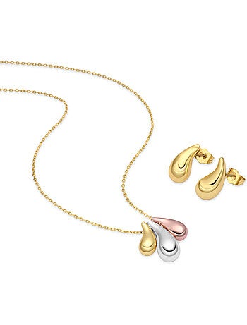 Ensembles finition rhodium, or jaune et or rose 18 carats - Necon