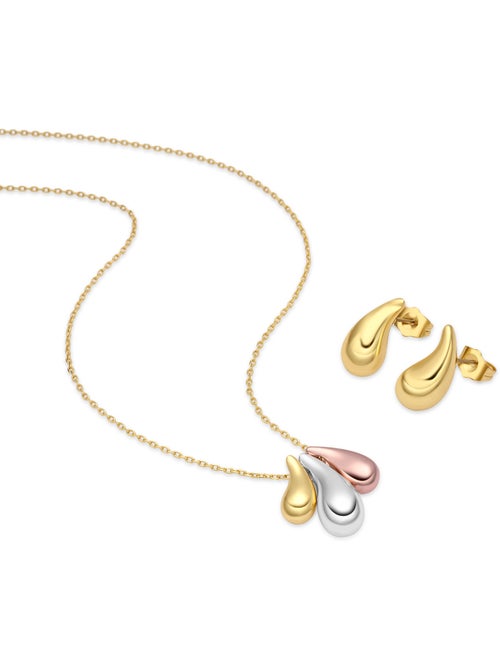 Ensembles finition rhodium, or jaune et or rose 18 carats - Necon - Kiabi Ensembles finition rhodium, or jaune et or rose 18 carats - Necon - Kiabi