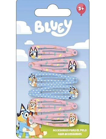 Épingles cheveux multicolores enfant Bluey : lot de 6