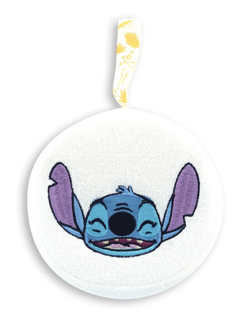 Éponge de Bain Brodée - DISNEY - Stitch - Mousse Onctueuse Ultra-Douce Absorbante Blanc Bleu - Kiabi
