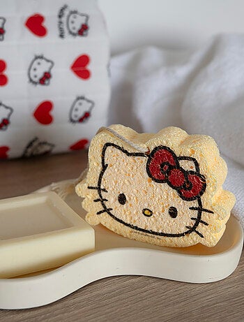 Éponge de Bain Forme en Cellulose - Hello Kitty - Ultra-Douceur Corps Bébé