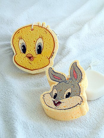 Éponge de Bain Forme en Cellulose - LOONEY TUNES - Bugs Bunny- Ultra - Douceur Corps Bébé