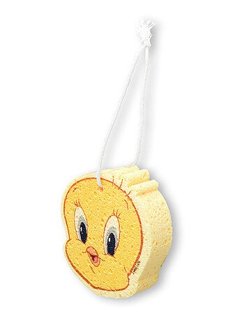 Éponge de Bain Forme en Cellulose - LOONEY TUNES - Titi - Ultra-Douceur Corps Bébé