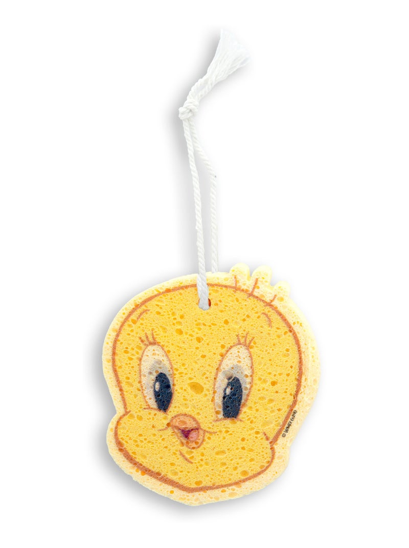 Éponge de Bain Forme en Cellulose - LOONEY TUNES - Titi - Ultra-Douceur Corps Bébé Jaune - Kiabi